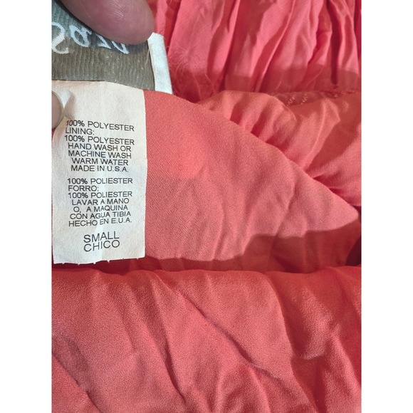 Saza USA Pink Floral 90 Applique Strappy Midi Dress Flounce Hem Size Small - Picture 8 of 10